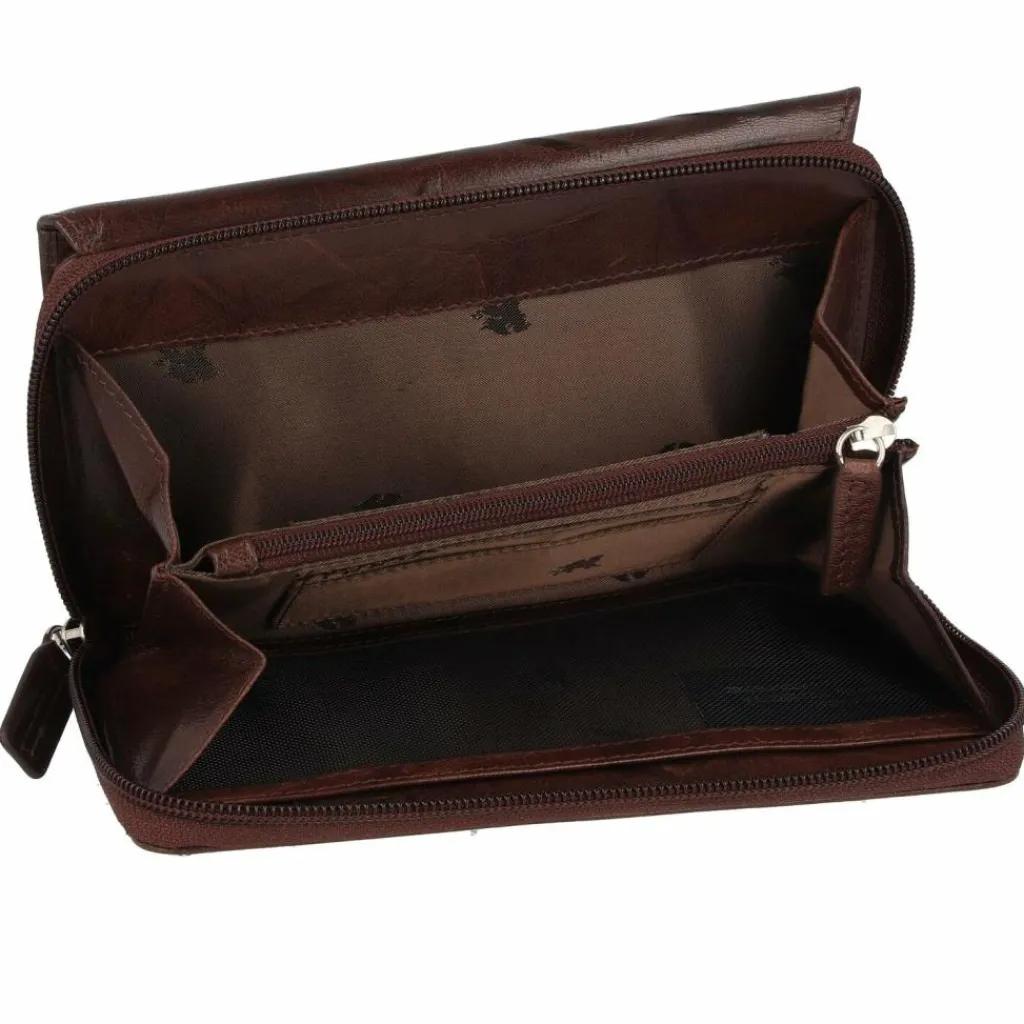 mano Damengeldbörsen Querformat<Donna Aurona Geldbörse RFID Leder 18 cm dunkelbraun