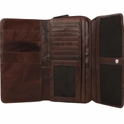 mano Damengeldbörsen Querformat<Donna Aurona Geldbörse RFID Leder 18 cm dunkelbraun