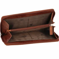 mano Damengeldbörsen Querformat<Donna Aurona Geldbörse RFID Leder 19 cm cognac