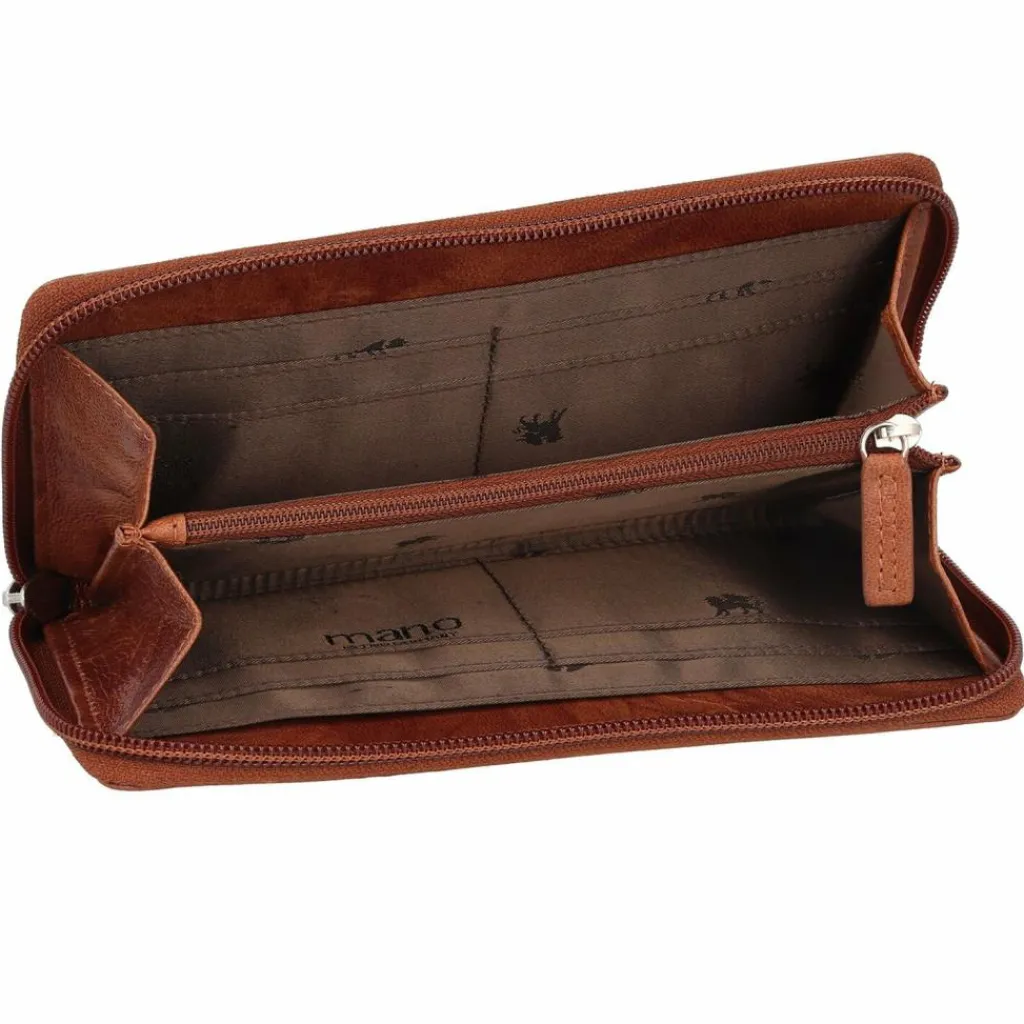 mano Damengeldbörsen Querformat<Donna Aurona Geldbörse RFID Leder 19 cm cognac