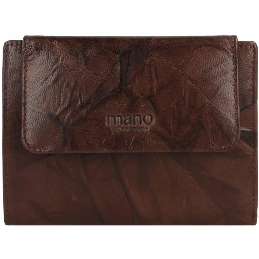 New mano Donna Aurona Geldbörse RFID Leder 14 cm dunkelbraun
