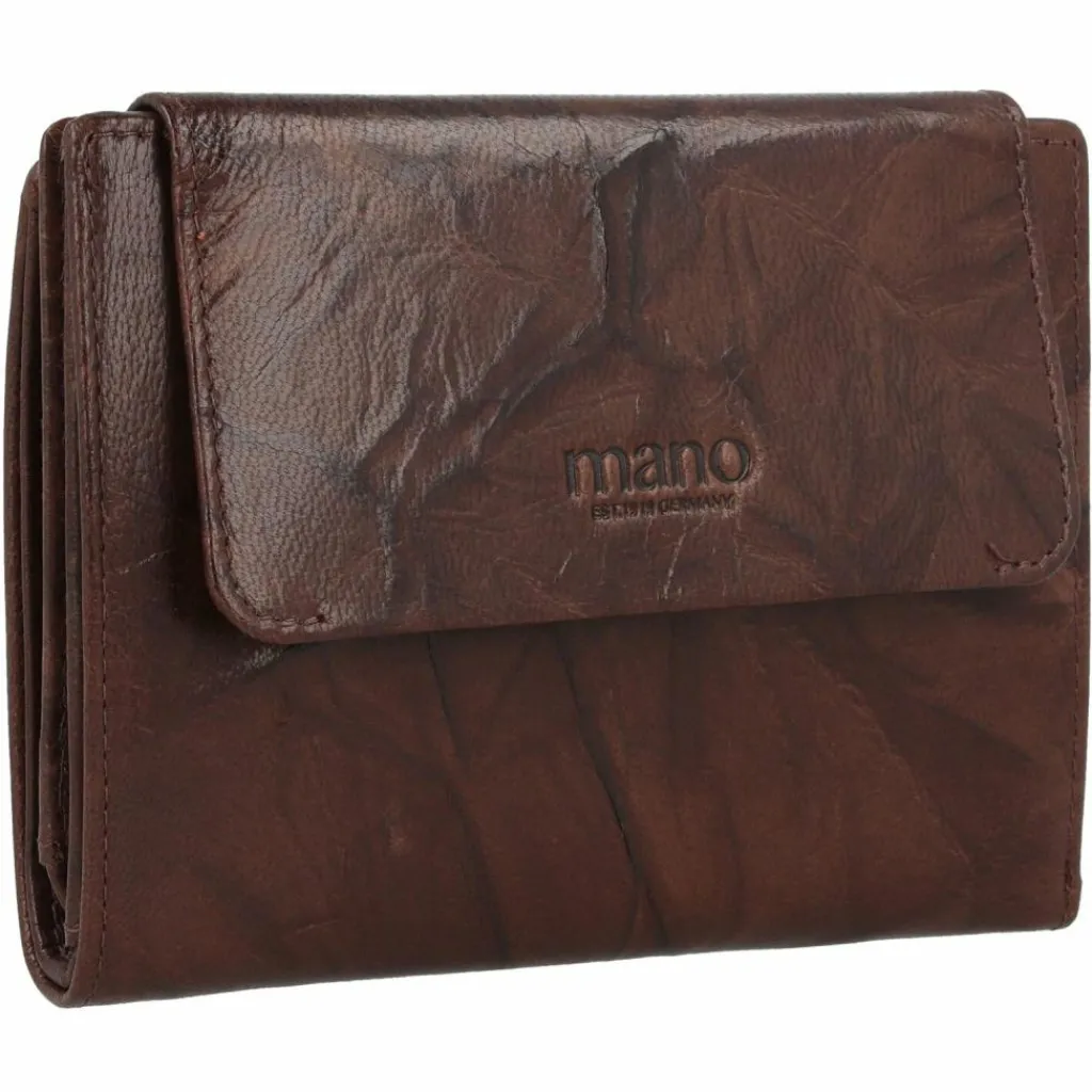 New mano Donna Aurona Geldbörse RFID Leder 14 cm dunkelbraun