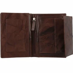 New mano Donna Aurona Geldbörse RFID Leder 14 cm dunkelbraun