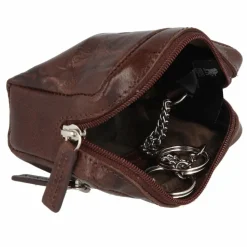 mano Schlüsseletuis<Donna Aurona Schlüsseletui RFID Leder 10,5 cm dunkelbraun