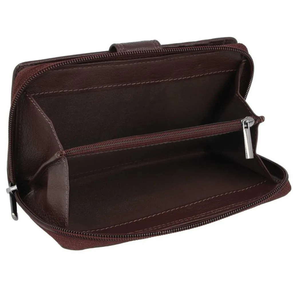 Outlet mano Donna Giulia Geldbörse Leder 10,5 cm dunkelbraun