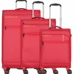 Outlet March15 Trading Silhouette 4 Rollen Kofferset 3-teilig mit Dehnfalte red