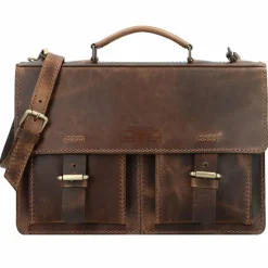 Mika Aktentaschen<Aktentasche Leder 38 cm braun-glatt