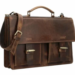 Mika Aktentaschen<Aktentasche Leder 38 cm braun-glatt