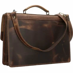Mika Aktentaschen<Aktentasche Leder 38 cm braun-glatt
