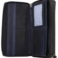 Mika Damengeldbörsen Querformat<Geldbörse Leder 19.5 cm navy