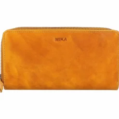Mika Damengeldbörsen Querformat<Geldbörse Leder 19 cm gelb
