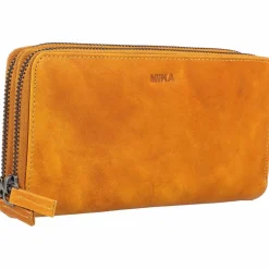 Mika Damengeldbörsen Querformat<Geldbörse Leder 19 cm gelb