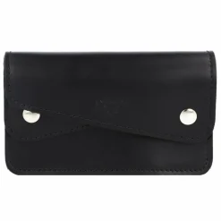Mika Herrengeldbörsen Querformat|Damengeldbörsen Querformat<Geldbörse Leder 14,5 cm schwarz