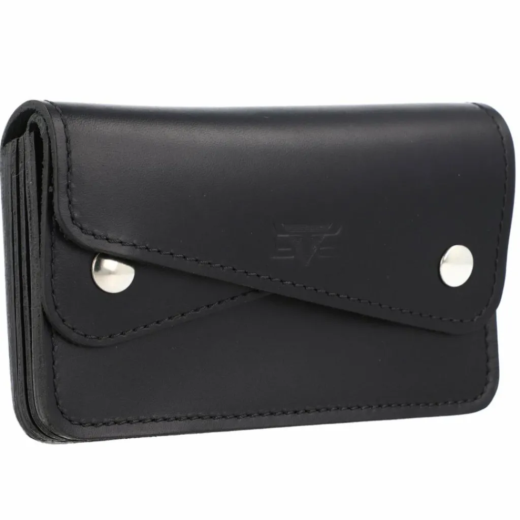 Mika Herrengeldbörsen Querformat|Damengeldbörsen Querformat<Geldbörse Leder 14,5 cm schwarz