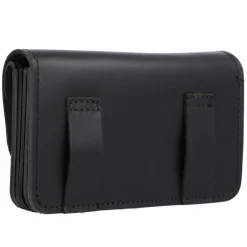 Mika Herrengeldbörsen Querformat|Damengeldbörsen Querformat<Geldbörse Leder 14,5 cm schwarz