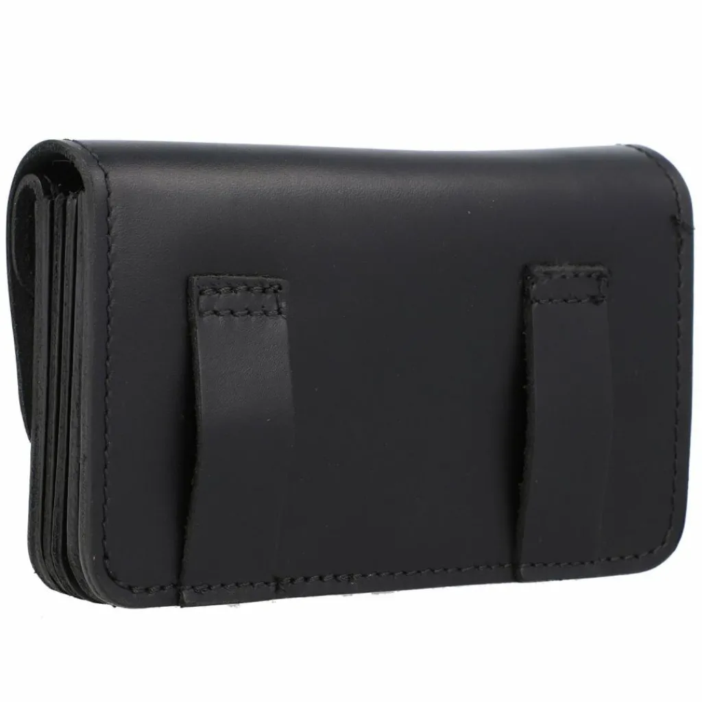 Mika Herrengeldbörsen Querformat|Damengeldbörsen Querformat<Geldbörse Leder 14,5 cm schwarz