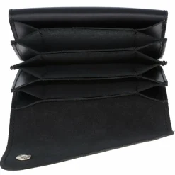 Mika Herrengeldbörsen Querformat|Damengeldbörsen Querformat<Geldbörse Leder 14,5 cm schwarz