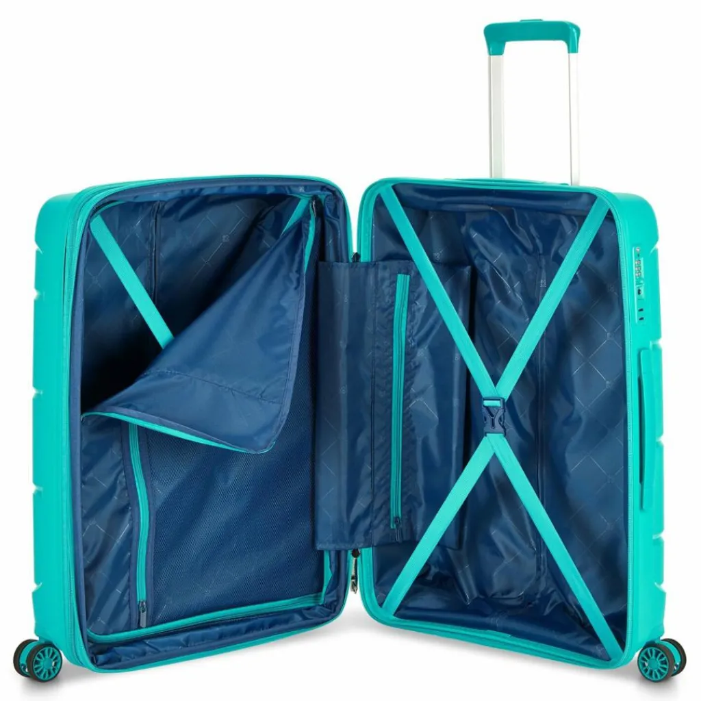 Clearance MODO by Roncato Starlight 3.0 4 Rollen Trolley 66 cm mit Dehnfalte mint green