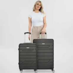 Sale Nowi Bergamo 4 Rollen Kofferset 2-teilig schwarz