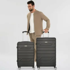 Sale Nowi Bergamo 4 Rollen Kofferset 2-teilig schwarz