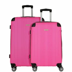 Nowi Koffersets Als Hartgepäck|Koffersets 2-Teilig<Lugano 4 Rollen Kofferset 2-teilig schwarz-pink