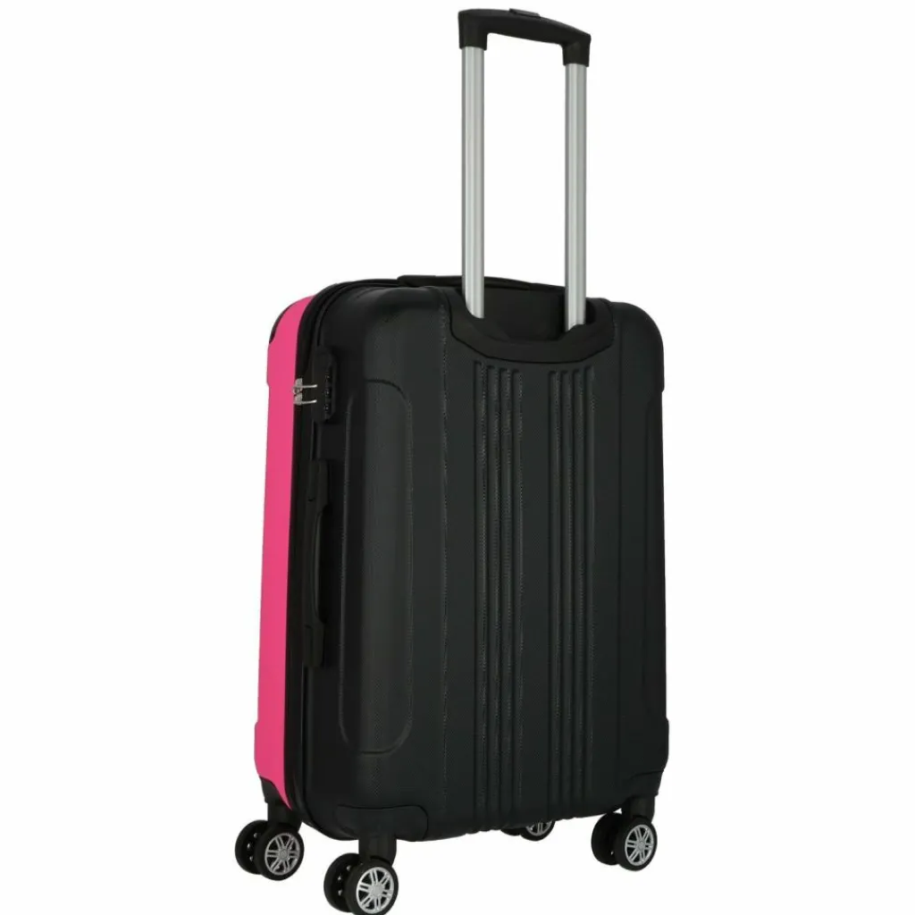 Nowi Koffersets Als Hartgepäck|Koffersets 2-Teilig<Lugano 4 Rollen Kofferset 2-teilig schwarz-pink