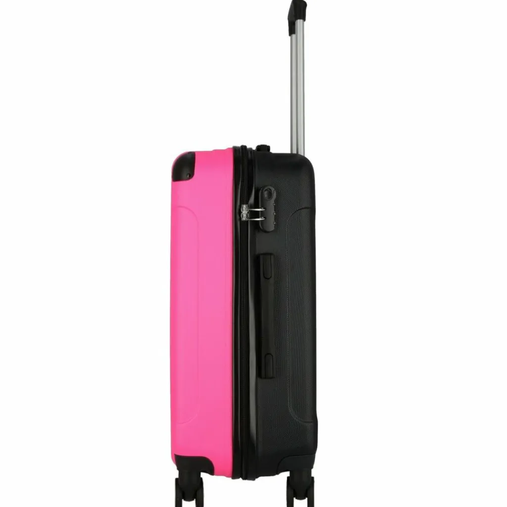 Nowi Koffersets Als Hartgepäck|Koffersets 2-Teilig<Lugano 4 Rollen Kofferset 2-teilig schwarz-pink