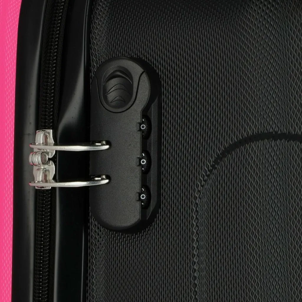 Nowi Koffersets Als Hartgepäck|Koffersets 2-Teilig<Lugano 4 Rollen Kofferset 2-teilig schwarz-pink