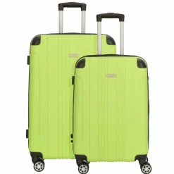 Hot Nowi Lugano 4 Rollen Kofferset 2-teilig schwarz-lime
