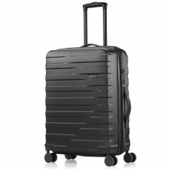 Pack Easy Hartgepäck|4-Rollen Koffer<Clipper by Kosmo 4 Rollen Trolley 67 cm mit Dehnfalte schwarz