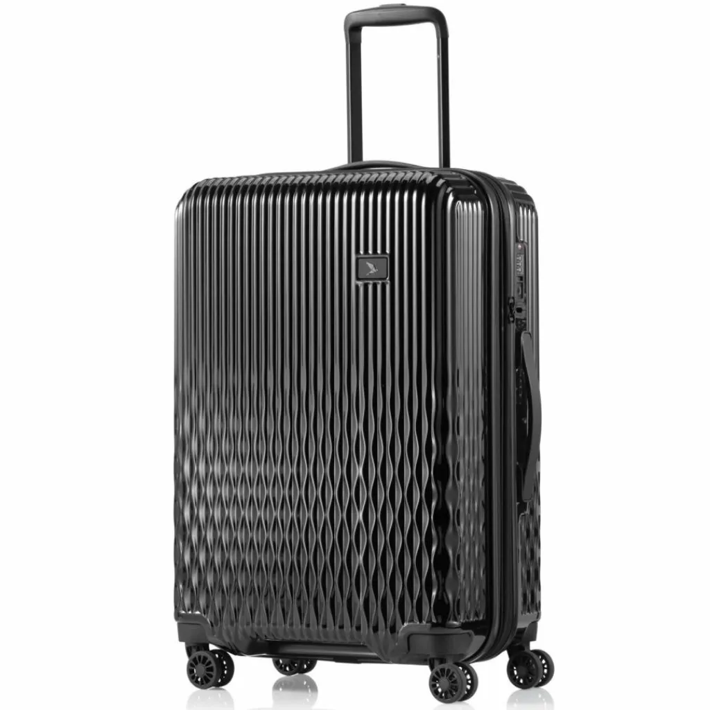 Best Pack Easy Flow 4 Rollen Trolley M 66 cm mit Dehnfalte schwarz