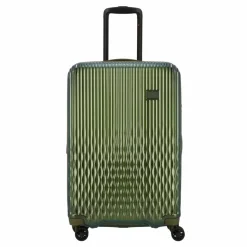 Pack Easy Hartgepäck|4-Rollen Koffer<Flow 4 Rollen Trolley M 66 cm mit Dehnfalte bronze grün