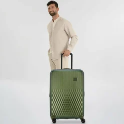 Pack Easy Hartgepäck|4-Rollen Koffer<Flow 4 Rollen Trolley M 66 cm mit Dehnfalte bronze grün