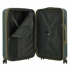 Pack Easy Hartgepäck|4-Rollen Koffer<Flow 4 Rollen Trolley M 66 cm mit Dehnfalte bronze grün