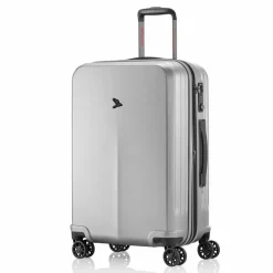 Pack Easy Genius 4 Rollen Trolley M 66 cm mit Dehnfalte silber