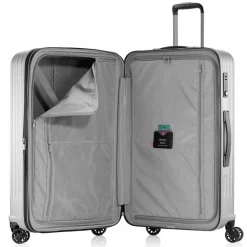 Pack Easy Genius 4 Rollen Trolley M 66 cm mit Dehnfalte silber