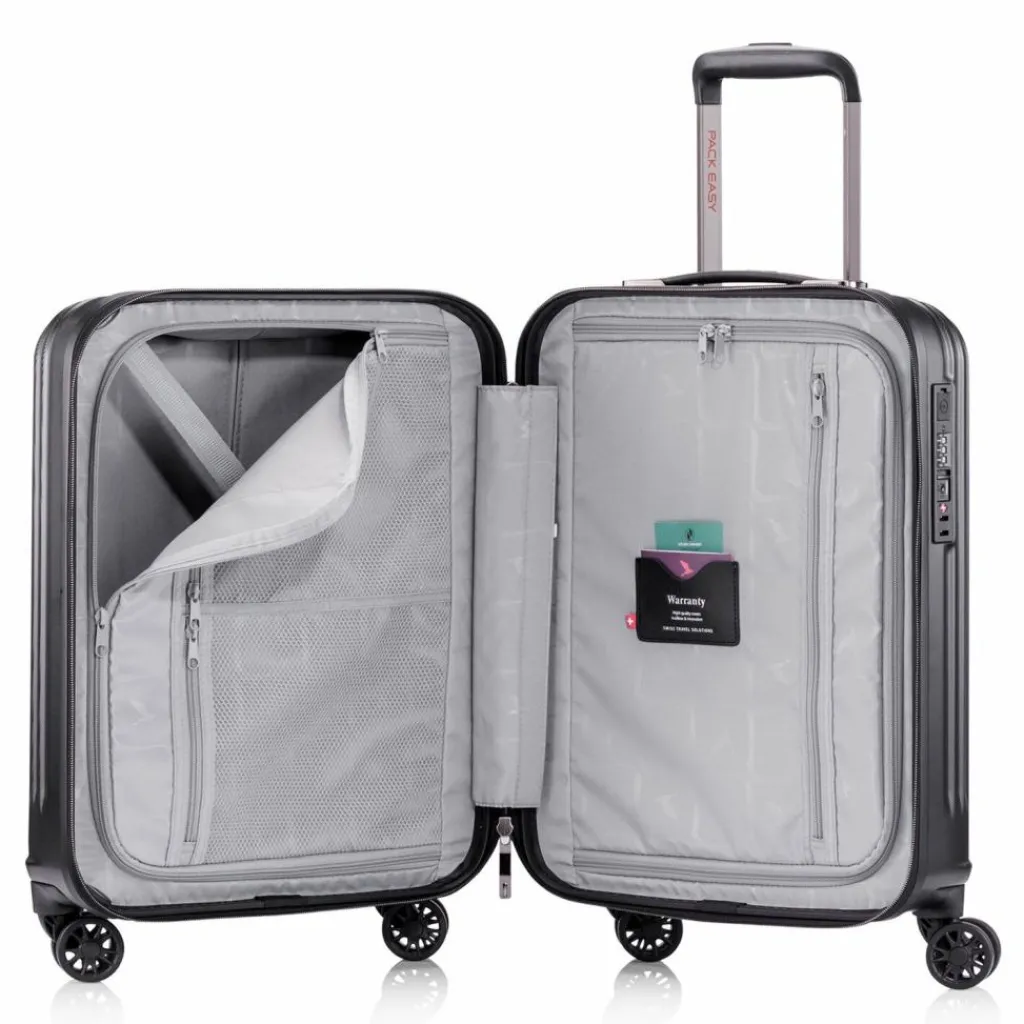 Clearance Pack Easy Genius 4 Rollen Kabinentrolley S 54 cm schwarz