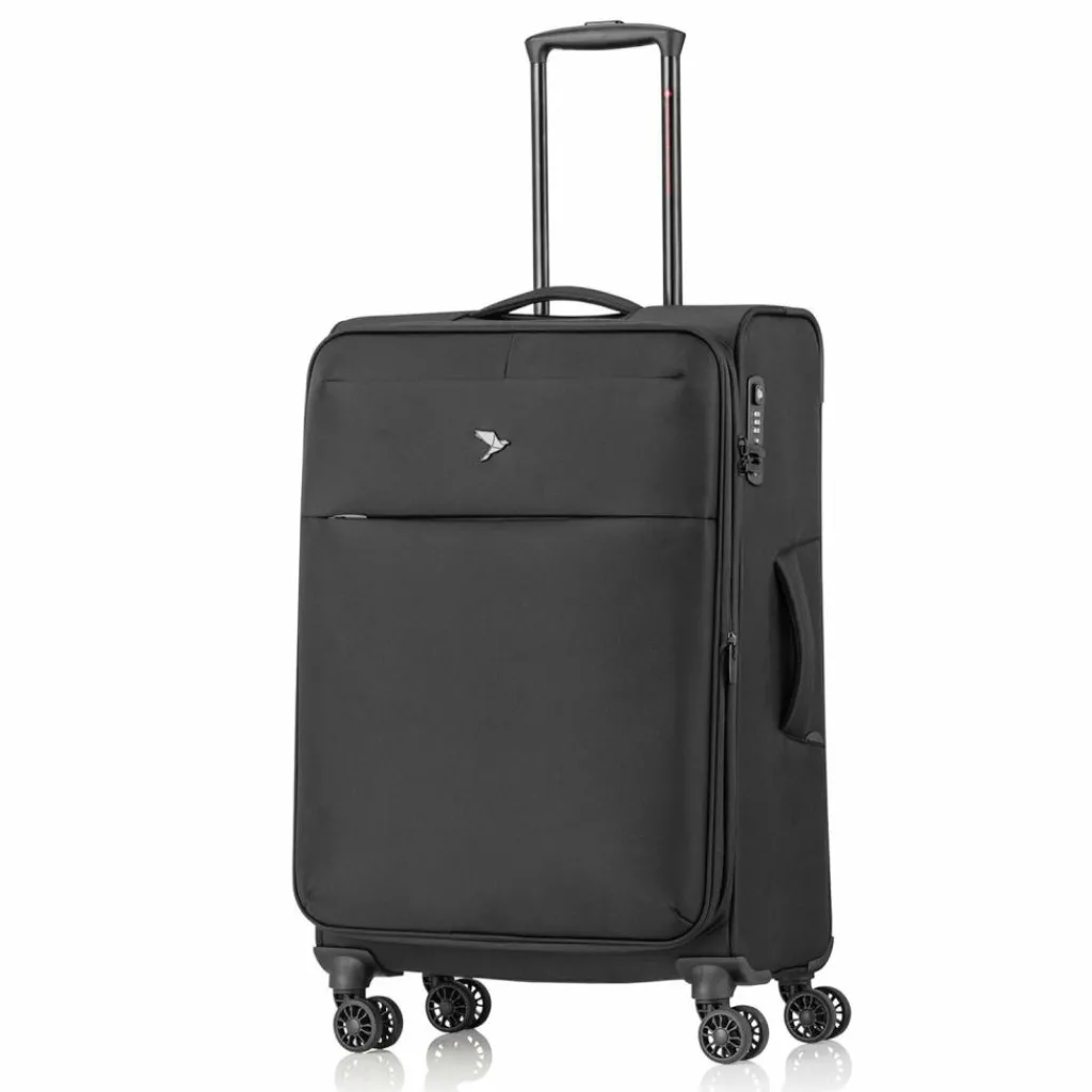Best Pack Easy GoUp 4 Rollen Trolley M 65 cm mit Dehnfalte schwarz