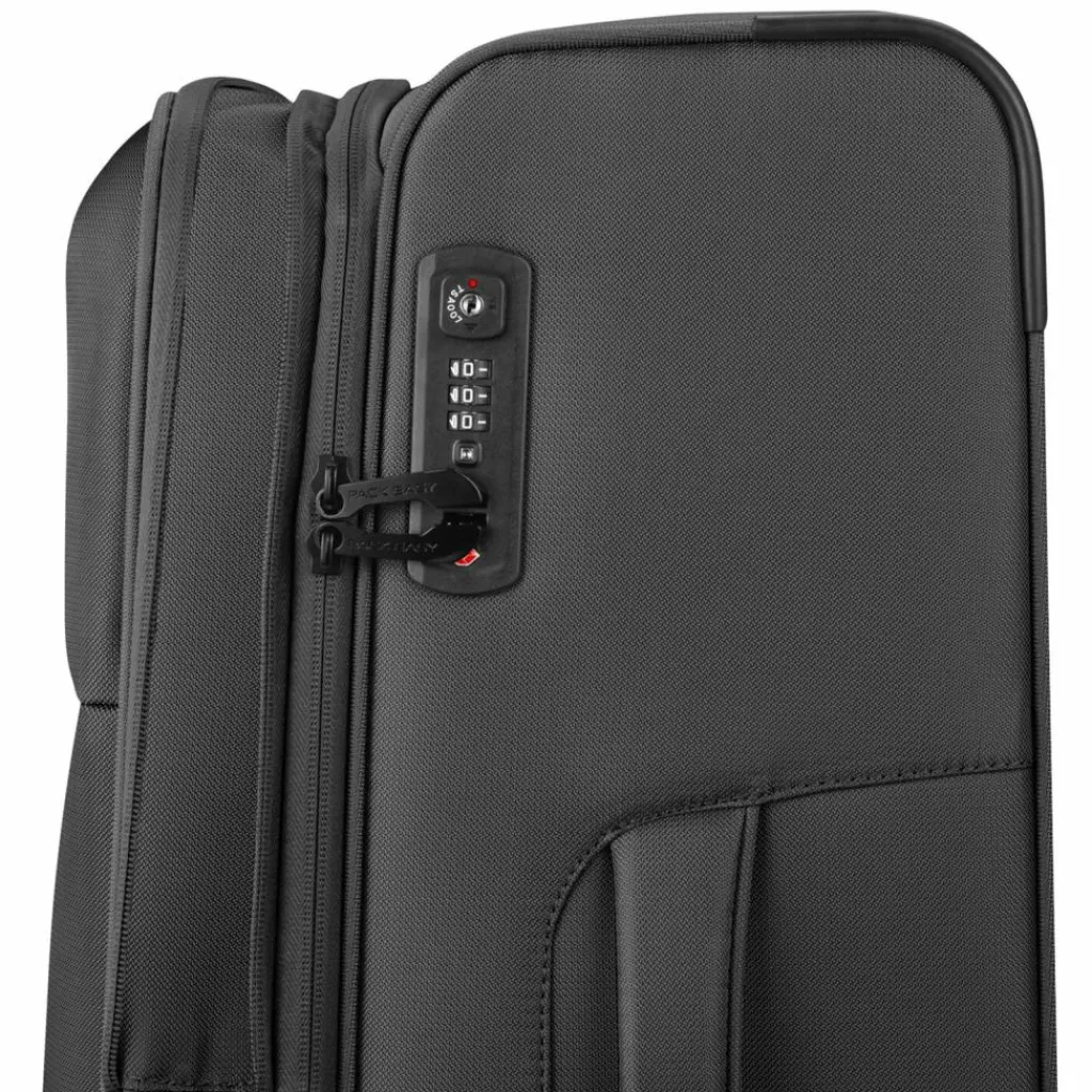 Best Pack Easy GoUp 4 Rollen Trolley M 65 cm mit Dehnfalte schwarz