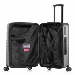 Pack Easy 4-Rollen Koffer|Hartgepäck<Mena 4 Rollen Trolley 64 cm mit Dehnfalte anthrazit