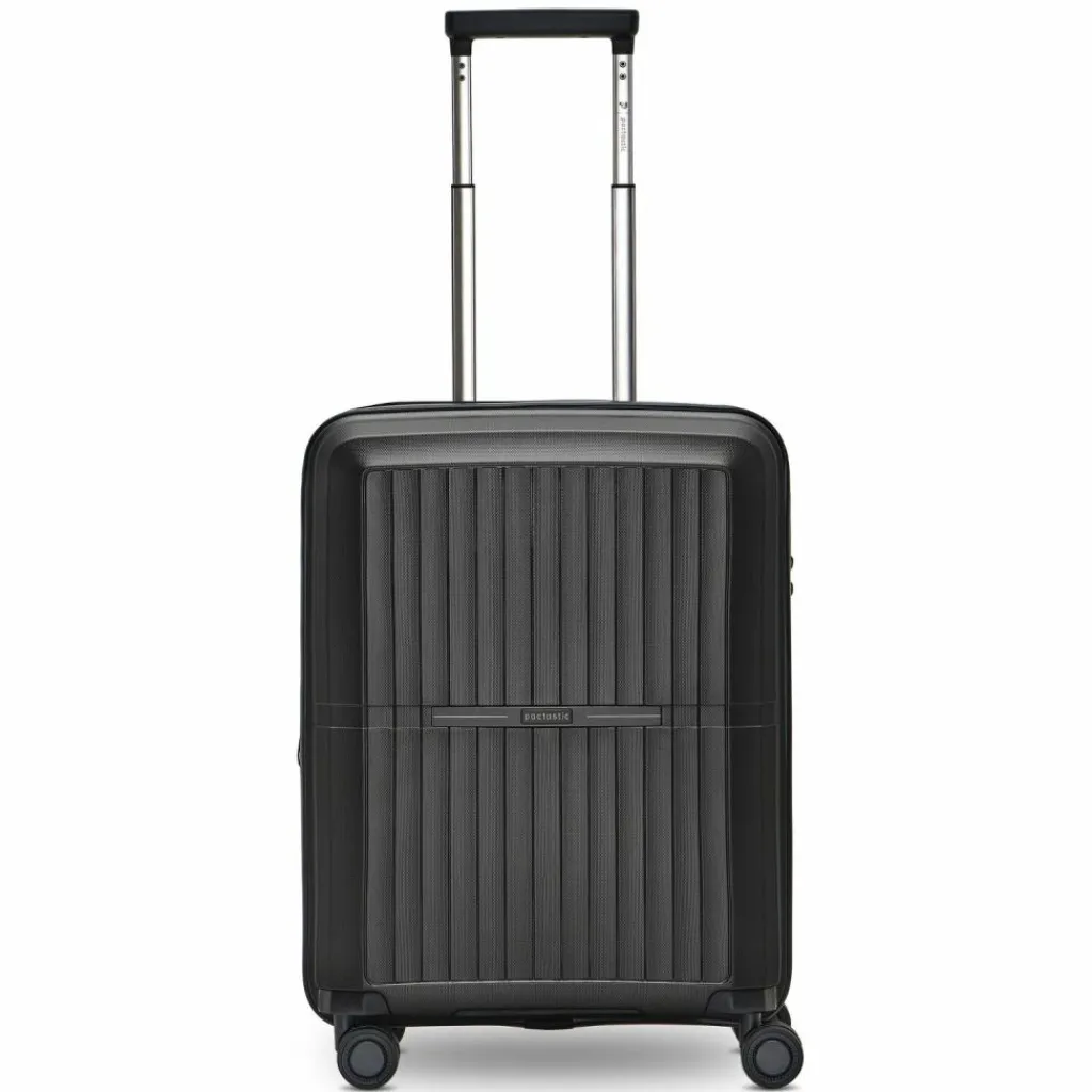 Clearance Pactastic Collection 01 4 Rollen Kabinentrolley S 55 cm mit Dehnfalte black-metallic