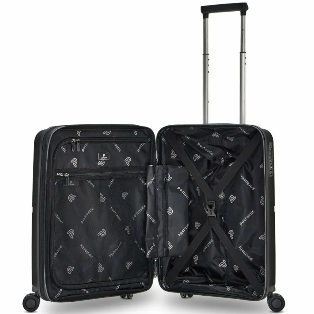 Clearance Pactastic Collection 01 4 Rollen Kabinentrolley S 55 cm mit Dehnfalte black-metallic