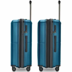 Discount Pactastic Collection 01 4 Rollen Trolley M 67 cm mit Dehnfalte turquoise-metallic