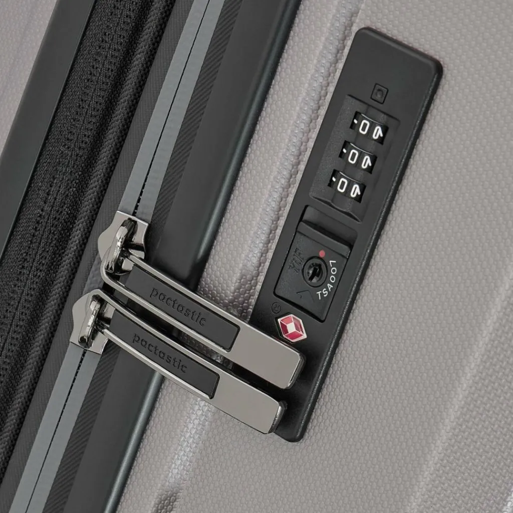 Pactastic Collection 01 4 Rollen Trolley L 76 cm mit Dehnfalte grey-coffee metallic