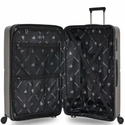 Pactastic Collection 01 4 Rollen Trolley L 76 cm mit Dehnfalte grey-coffee metallic