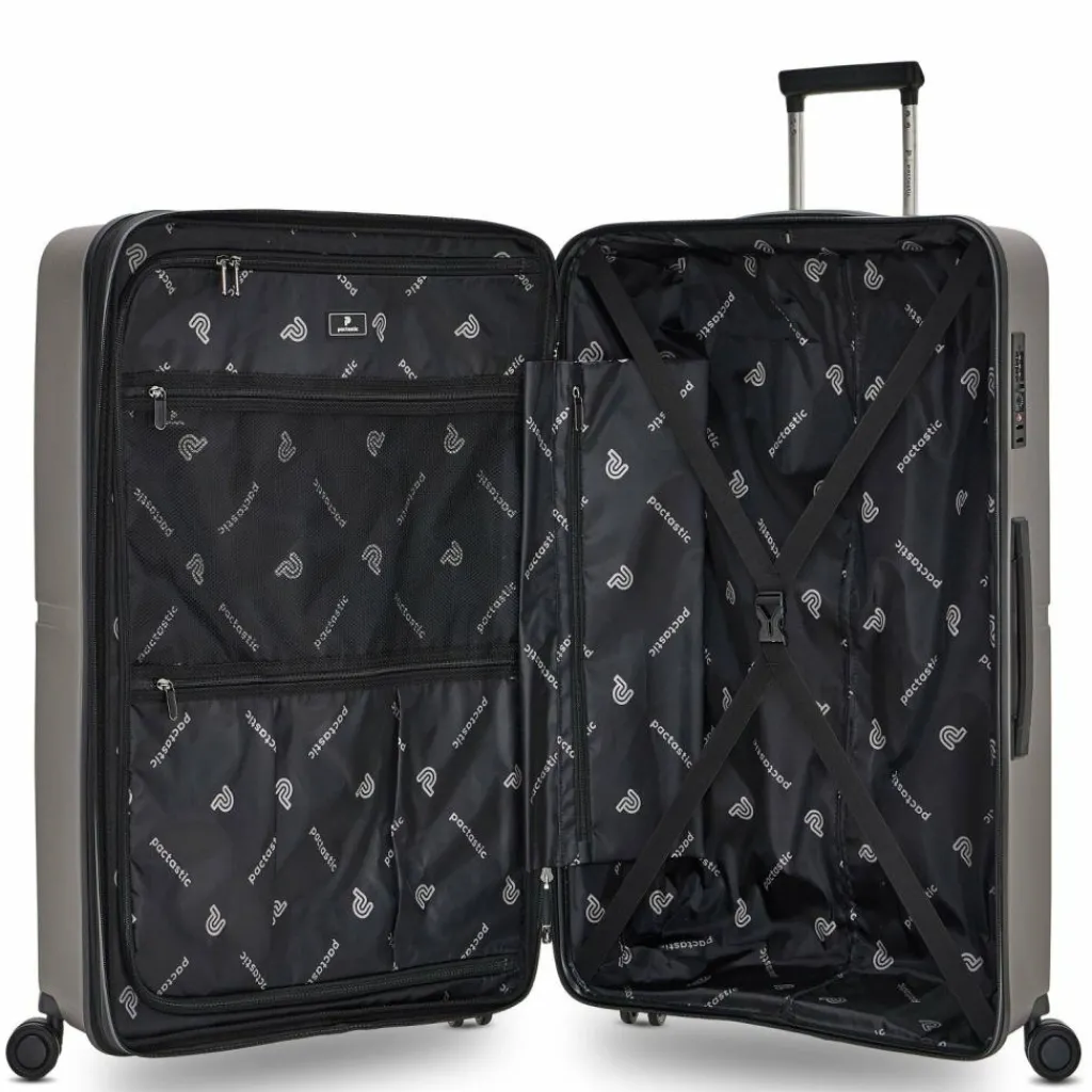 Pactastic Collection 01 4 Rollen Trolley L 76 cm mit Dehnfalte grey-coffee metallic