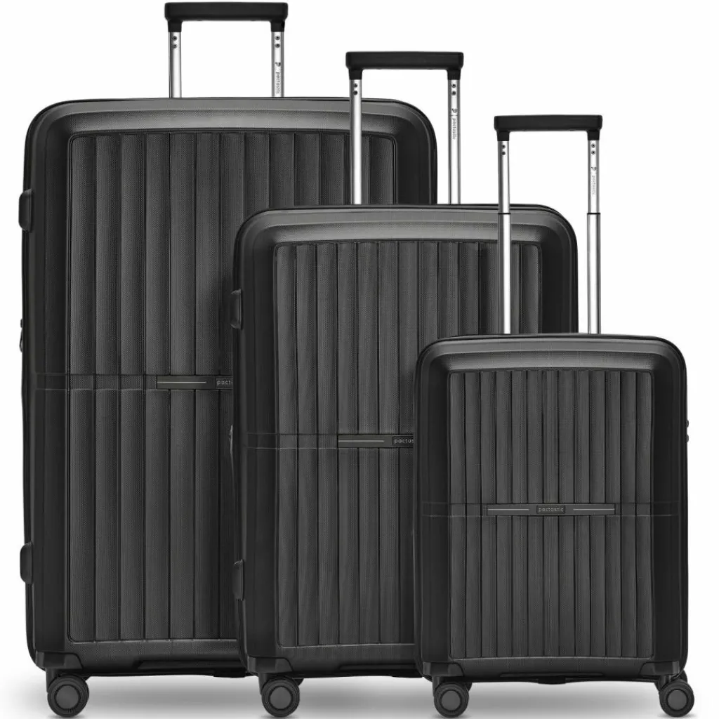 Best Pactastic Collection 01 4-Rollen Kofferset 3tlg. mit Dehnfalte black-metallic