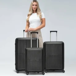 Best Pactastic Collection 01 4-Rollen Kofferset 3tlg. mit Dehnfalte black-metallic