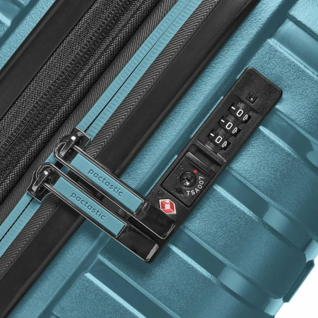 Sale Pactastic Collection 04 THE THREE SET + 4 Rollen Kofferset 3-teilig mit Dehnfalte ice blue-metallic