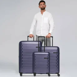 Hot Pactastic Collection 04 THE THREE SET + 4 Rollen Kofferset 3-teilig mit Dehnfalte purple-metallic